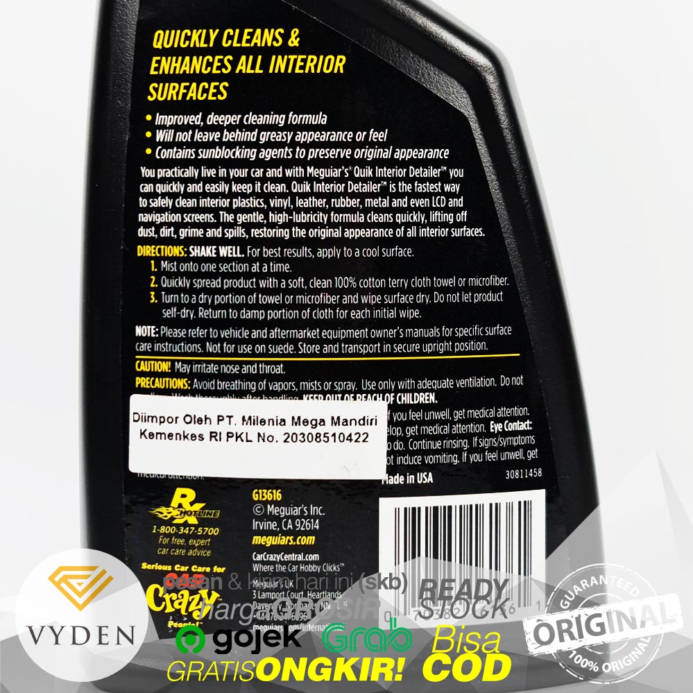 MEGUIARS Quik Interior Detailer 50ml REFILL Cleaner Pembersih Pelindung Anti UV MURAH