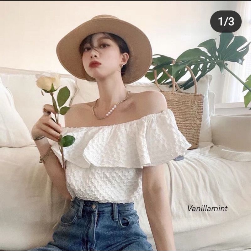 off shoulder top| top sabrina| atasan sabrina| atasan premium| baju sabrina| blouse import| atasan i