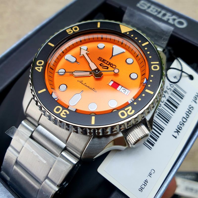 Seiko 5 Sports SRPD59K1 / SRPD59 Automatic Orange Dial