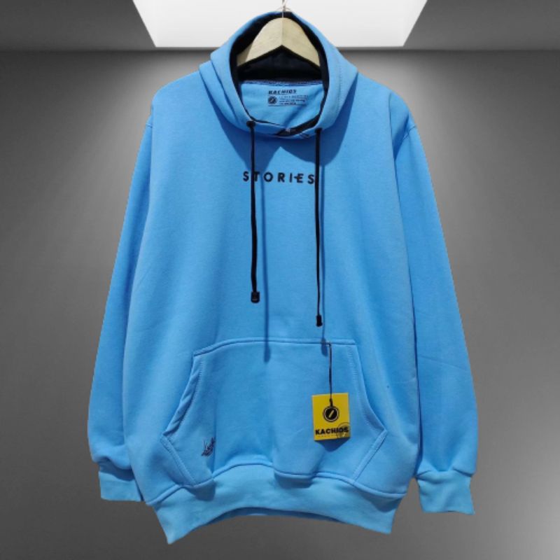 Sweater Hoodie Pria Kachios Biru Turkies/Tua Premium Original- High Quality Switer Hudie Terbaru Japan Style Indonesia Oversize Xxl Jaket Simpel