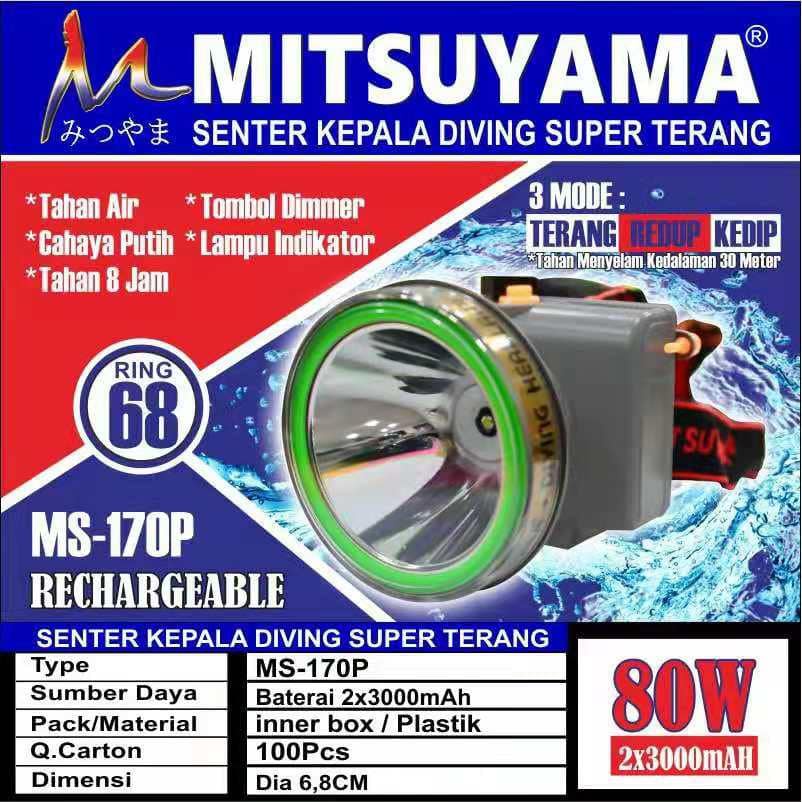 SENTER KEPALA MITSUYAMA 80 WATT MS 170P ANTI AIR