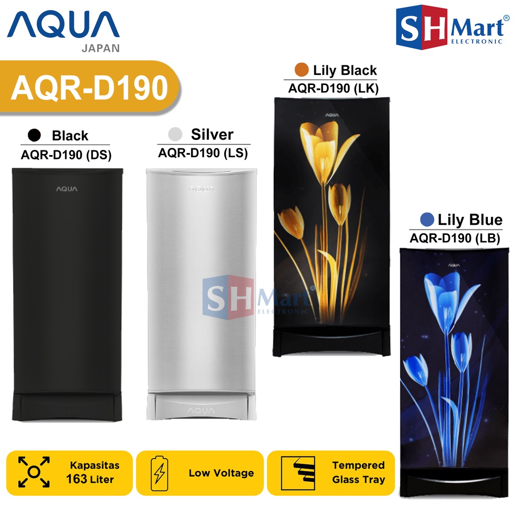 Kulkas 1 pintu AQUA AQR-D190 / AQR D190 KAPASITAS 162 LITER (MEDAN)