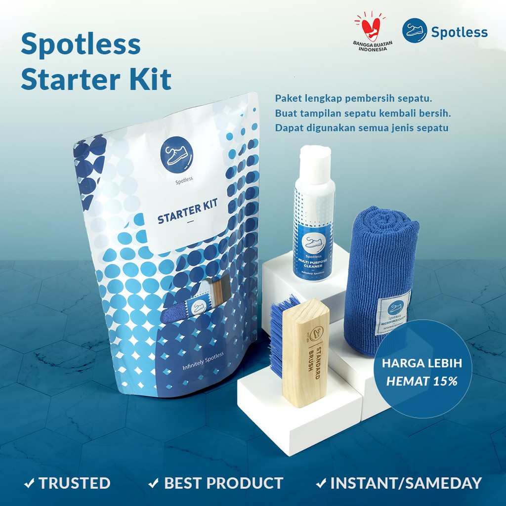 Spotless Shoe Cleaner Starter Kit - Paket Lengkap Sabun Cuci Pembersih Sepatu Kotor