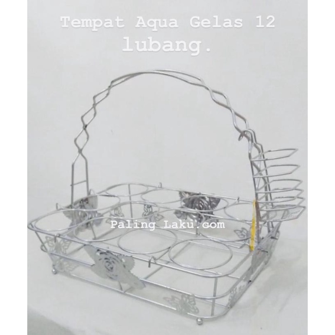 Tempat / Keranjang Aqua Gelas 12 lubang Stainless Berkualitas