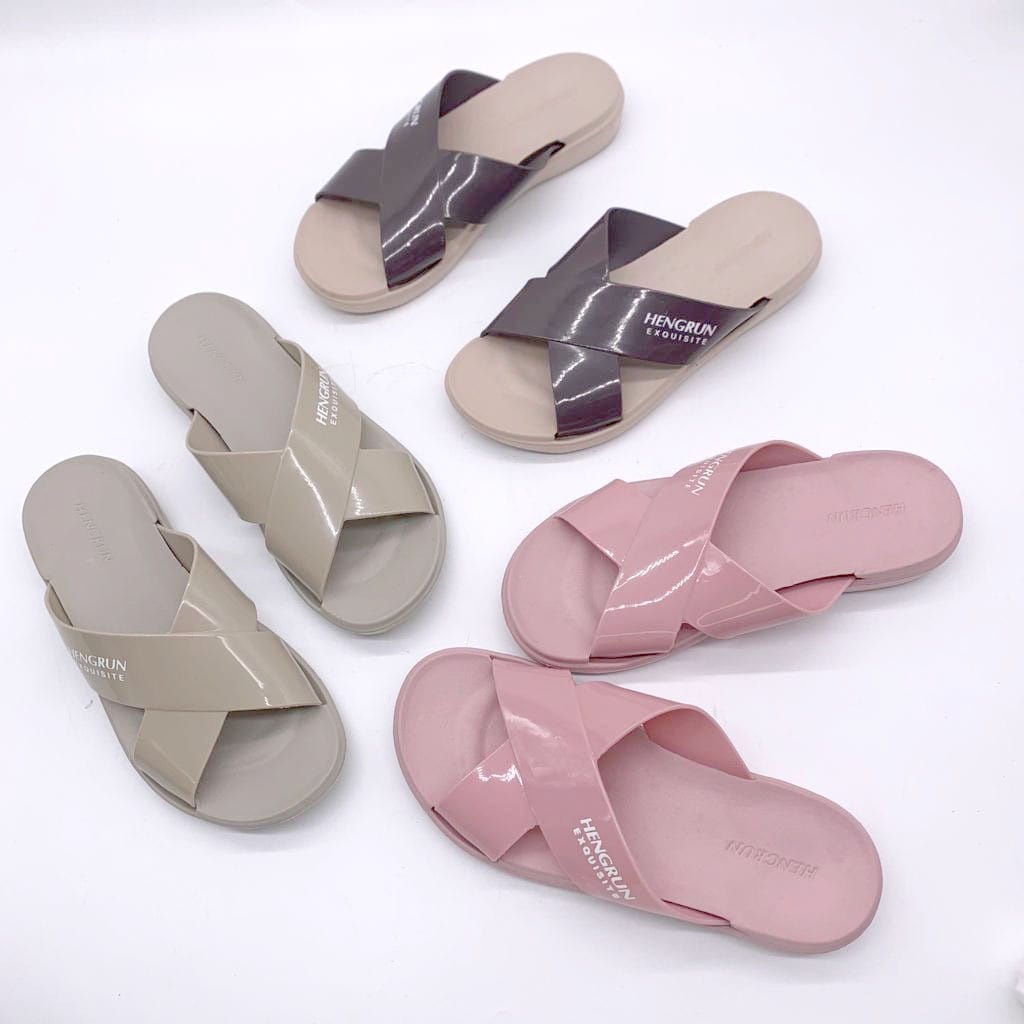 SANDAL WANITA TALI SILANG HENGRUN 6002 | EMPUK ANTI SLIP