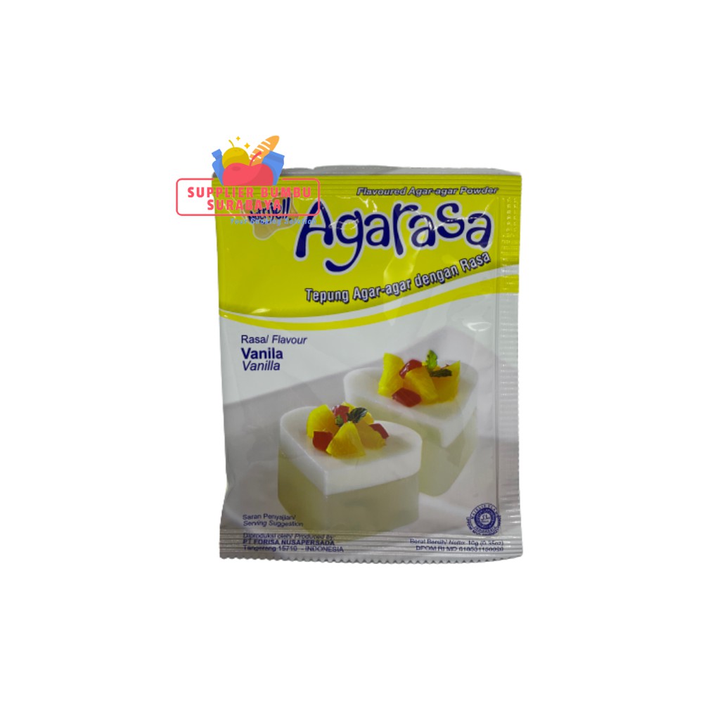 Nutrijell - Agarasa Tepung Agar - Agar Rasa Coklat Vanilla Melon Strawberry Kemasan Ekonomis 10g