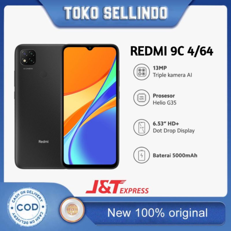 Xiaomi Redmi 9c 4/64 Ram 4gb internal 64gb Garansi Resmi