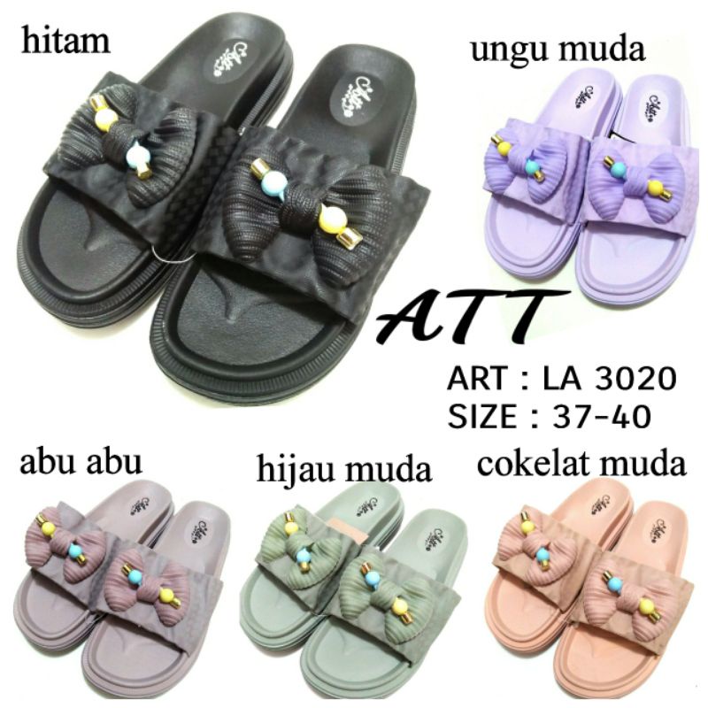 TERBARU SANDAL WANITA KARET ATT LA 3020 BAHAN FULL KARET ANTI AIR EMPUK NYAMAN DIPAKAI HARGA TERMURAH