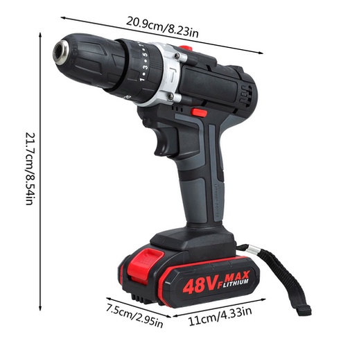 Bor baterai / bor cordless dengan isi ulang baterai lithium 68V/88V Autentik Bor listrik reversibel/beton besi kayu full set pilihan/ Bor tanpa kabel