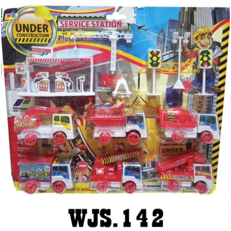 WJS 142 - Mainan Mobil Truk Konstruksi isi 6 pcs WJS142