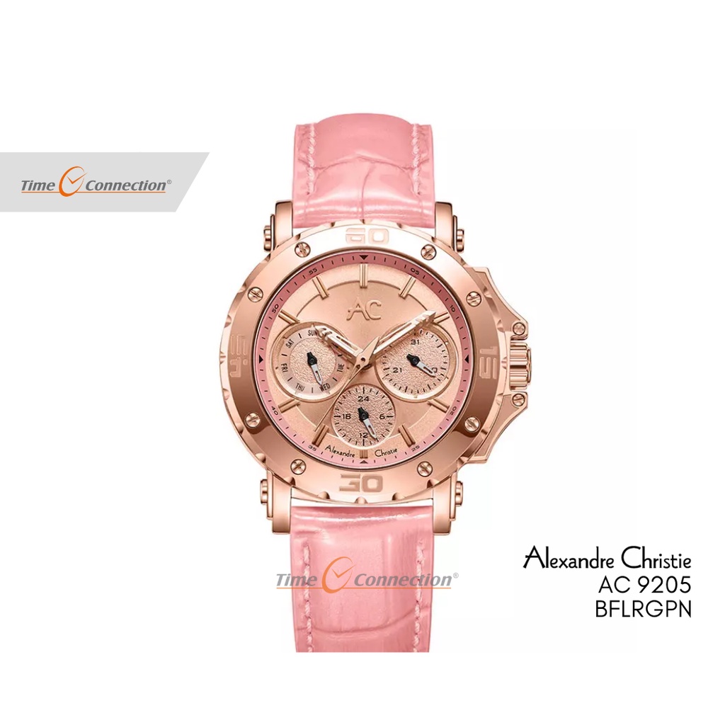 Alexandre Christie AC 9205 BFLRGPN Pink Rosegold Original / Jam Tangan Wanita Kulit / AC Collection 