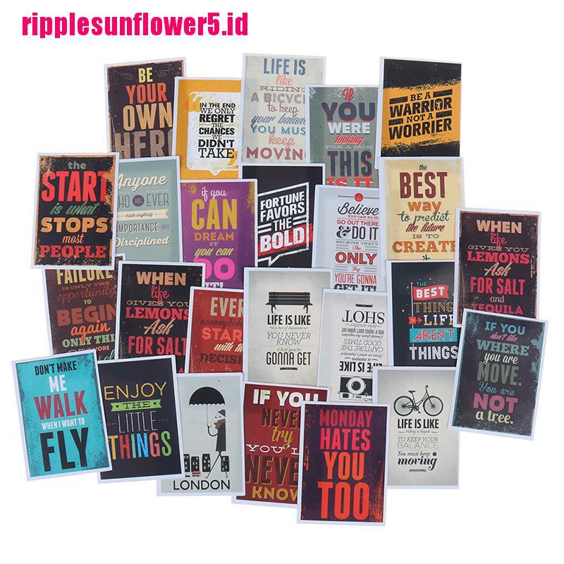 25pcs Stiker Tulisan Quote Motivasi Untuk Laptop / Skateboard
