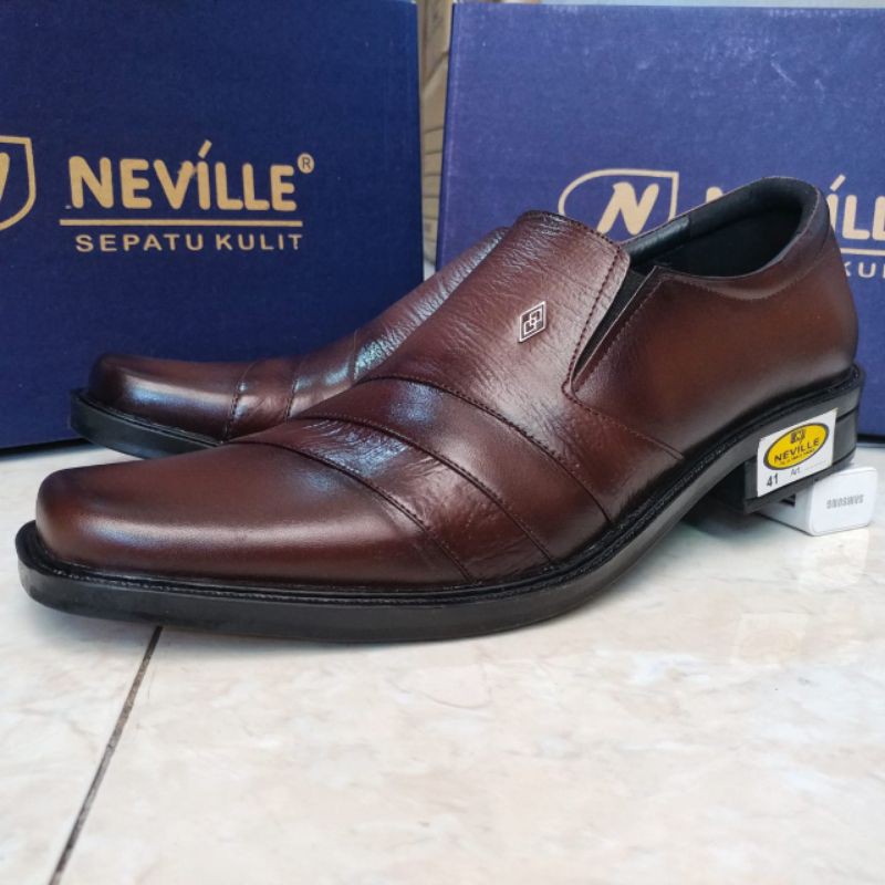 Neville Sepatu Pantofel Pria Bahan Kulit Asli Sepatu Formal Kantoran Elegan Murah Kode NV1