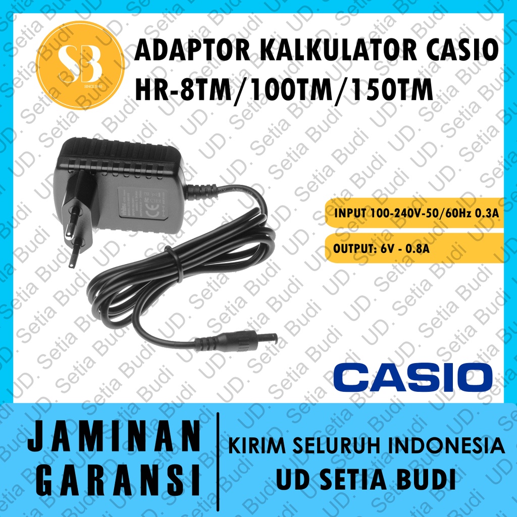 Adaptor untuk Kalkulator Casio HR-8RC/HR-100RC/HR-150RC