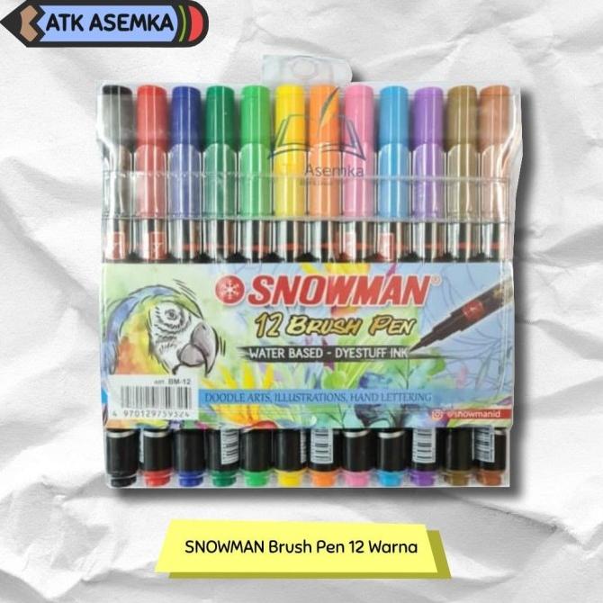 

[[COD]] SNOWMAN 12 BRUSHPEN / BRUSH PEN / KUAS KALIGRAFI WARNA 12 BERGARANSI Kode 781