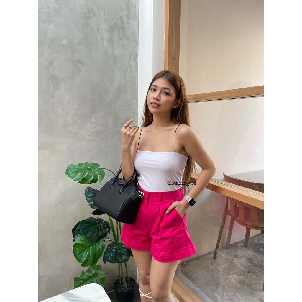 CARLA Short | Shortpants Pink Fuschia / Shorts Pants High Waist / Celana Pendek Santai Wanita / Cela