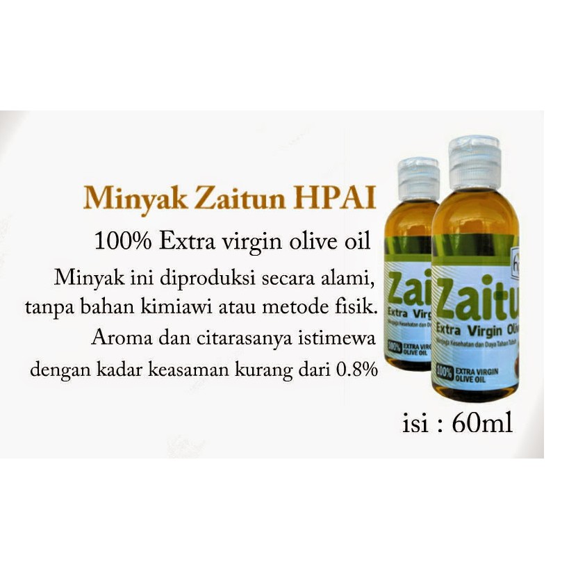 Minyak Zaitun Extra Virgin Olive Oil Hpai Herbal Kesehatan Hni Murni Asli Halal Shopee Indonesia