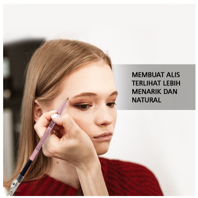 BRASOV Eyebrow Pensil Alis Duo 2.9 GR Dengan Sikat dan Peraut Eyebrow Pencil Black &amp; Brown