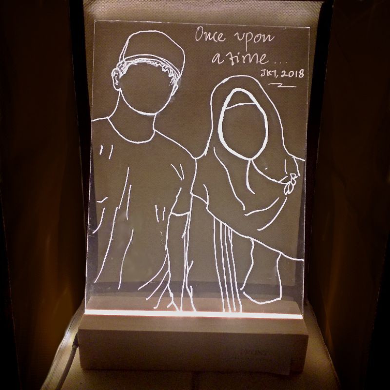 LED Acrylic Lampu Tidur Custom