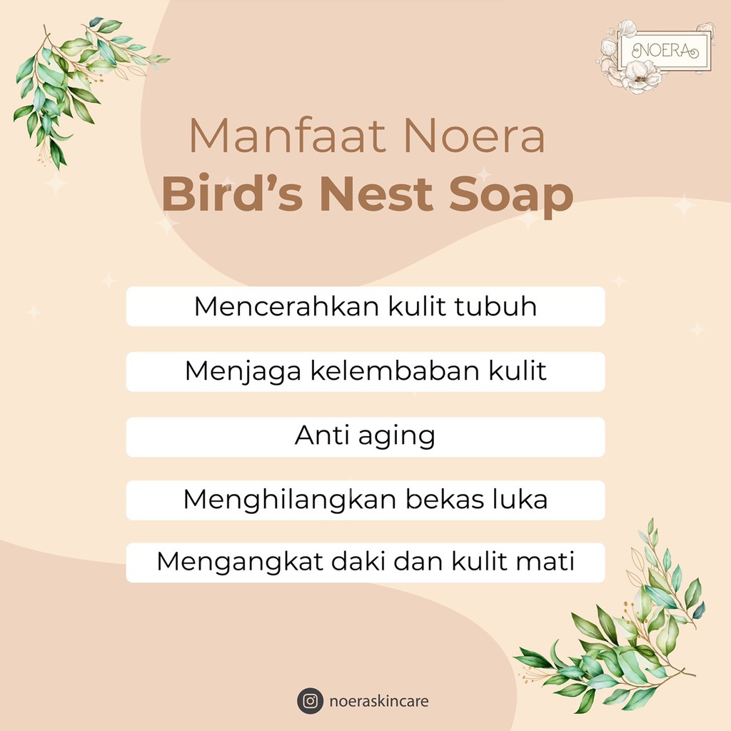 Noera Bird’s Nest Soap | Sabun Ekstrak Sarang Burung Wallet Sabun Noera BPOM