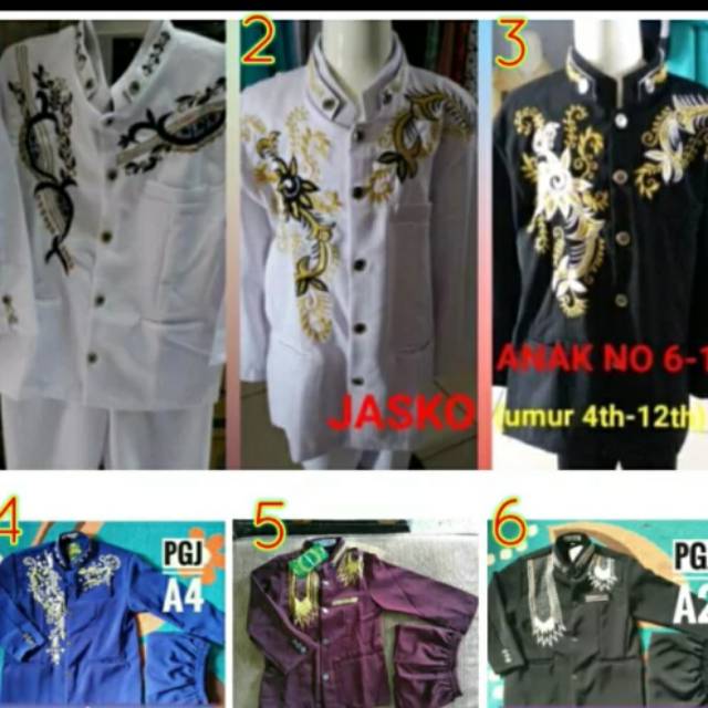 Jasko Anak Bordir | Jas Koko Anak Laki Keren | Jasko Putih Hitam Bordir | Baju Muslim Anak Cowok Oke