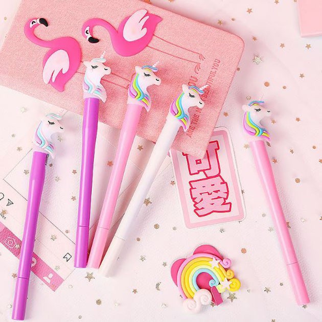 pen gel unicorn dengan lampu glow unicorn gel ballpoint (4B2) spe056