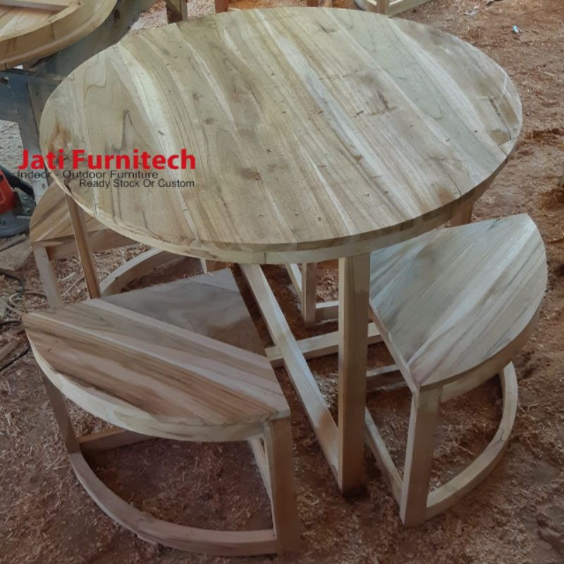 Meja Makan // Meja Caffe // Kayu Jati // Harga Mentah