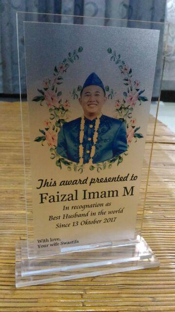 Plakat 10x18cm(4mm) Bentuk Kotak Single /akrilik/wisuda/wedding/souvenir/ultah/kadounik/murah/bagus