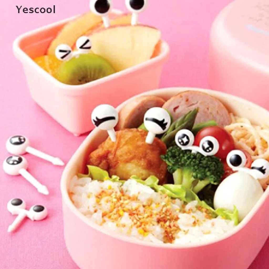 Yescool 6 / 10pcs / Pak Tusukan Makanan Ringan / Dessert / Bento Desain Kartun Untuk Anak