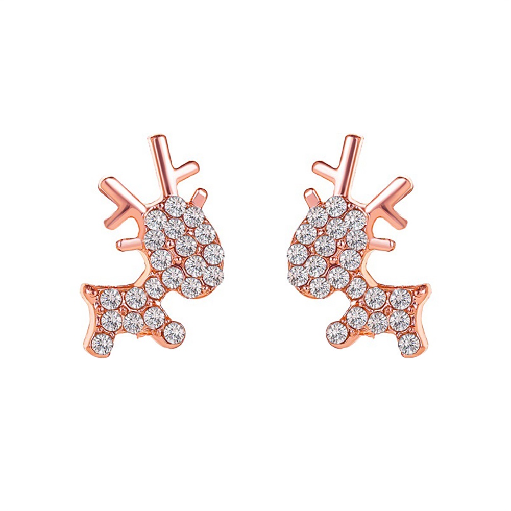 Hu Hu Hu Hu Hu Alat Bantu Pasang Kacamata♡ Aksesoris Perhiasan Bentuk Rusa Natal Aksen Berlian Imitasi Untuk Wanita