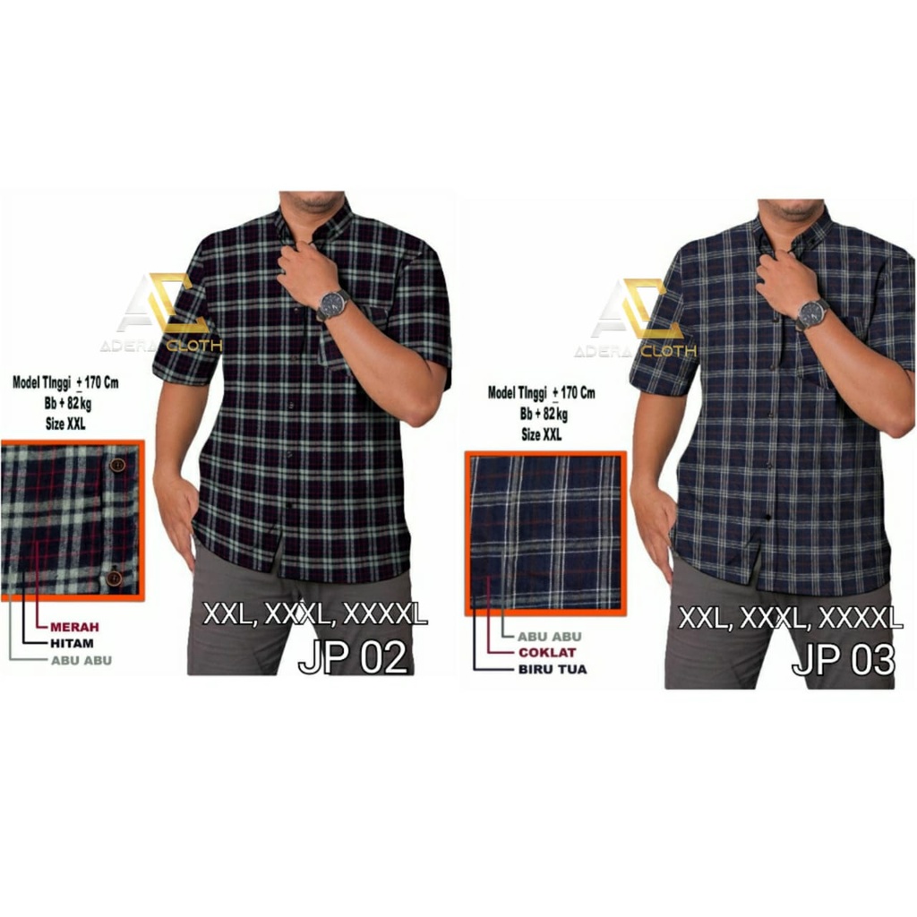 KEMEJA FLANEL PRIA - KEMEJA PRIA KEMEJA FLANEL LENGAN PENDEK XXL XXXL XXXXL - KEMEJA FLANEL PENDEK B