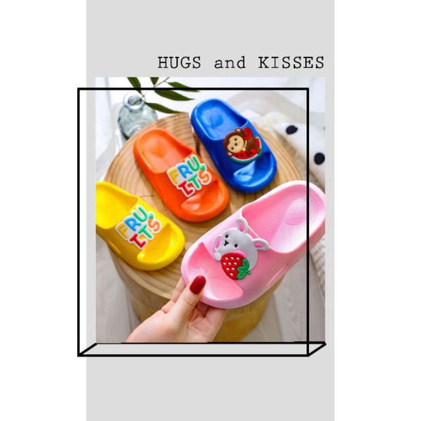 Sandal Slop Anak Karakter Kartun Fruit Animal Import RF