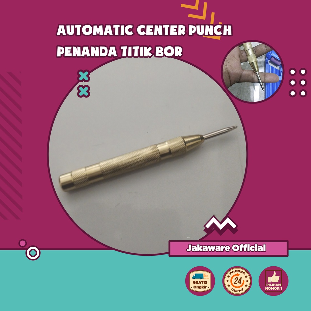 AUTOMATIC CENTER PUNCH PENANDA TITIK BOR BESI KAYU TANGAN MESIN ALAT PENA DRILL PELUBANG LISTRIK BAT