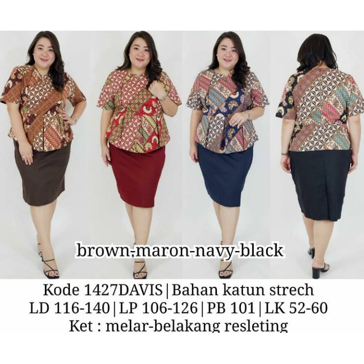 Dress Batik Jumbo Bigsize / Dress Batik Oversize Span Katun Stretch| Kode 1427DAVIS