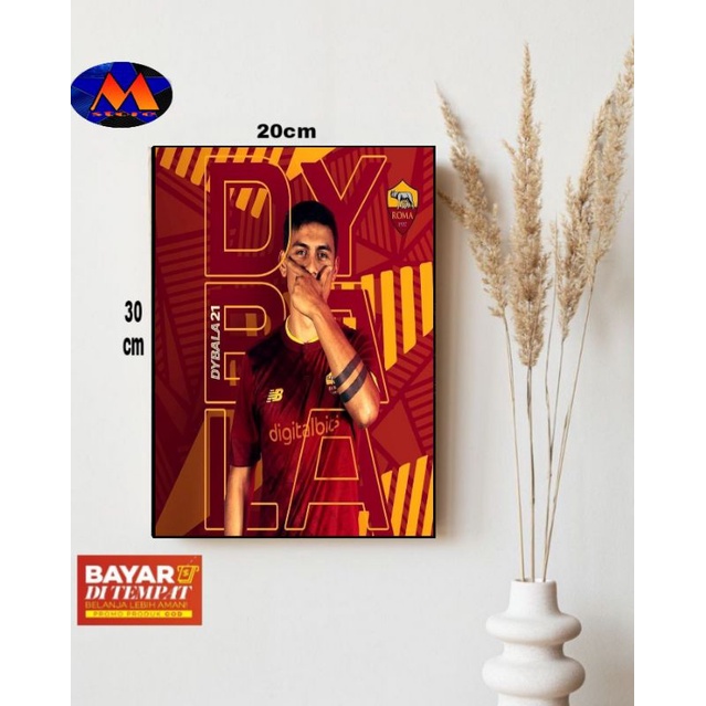 Hiasan dinding paulo dybala/poster kayu paulo dybala/hiasan dinding as roma/walldecor