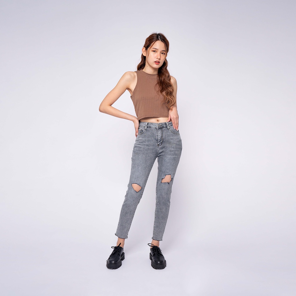 VIERLIN - Jeans 63156 - HIGHWAIST SKINNY RIPPED JEANS