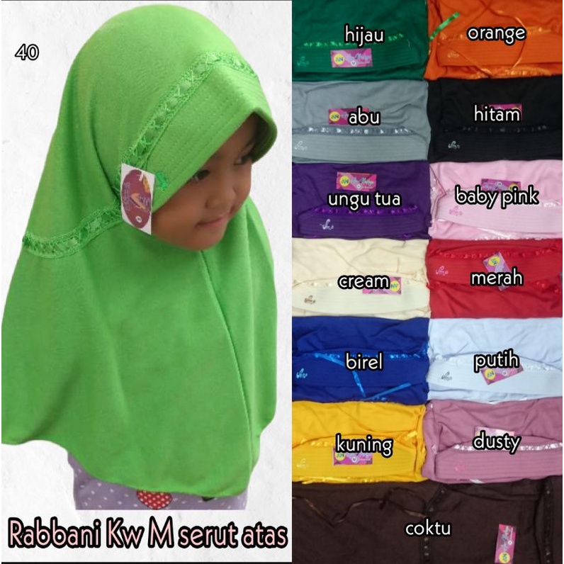 Bergo Rabbani Anak Sekolah Size M / Jilbab Anak Sekolah