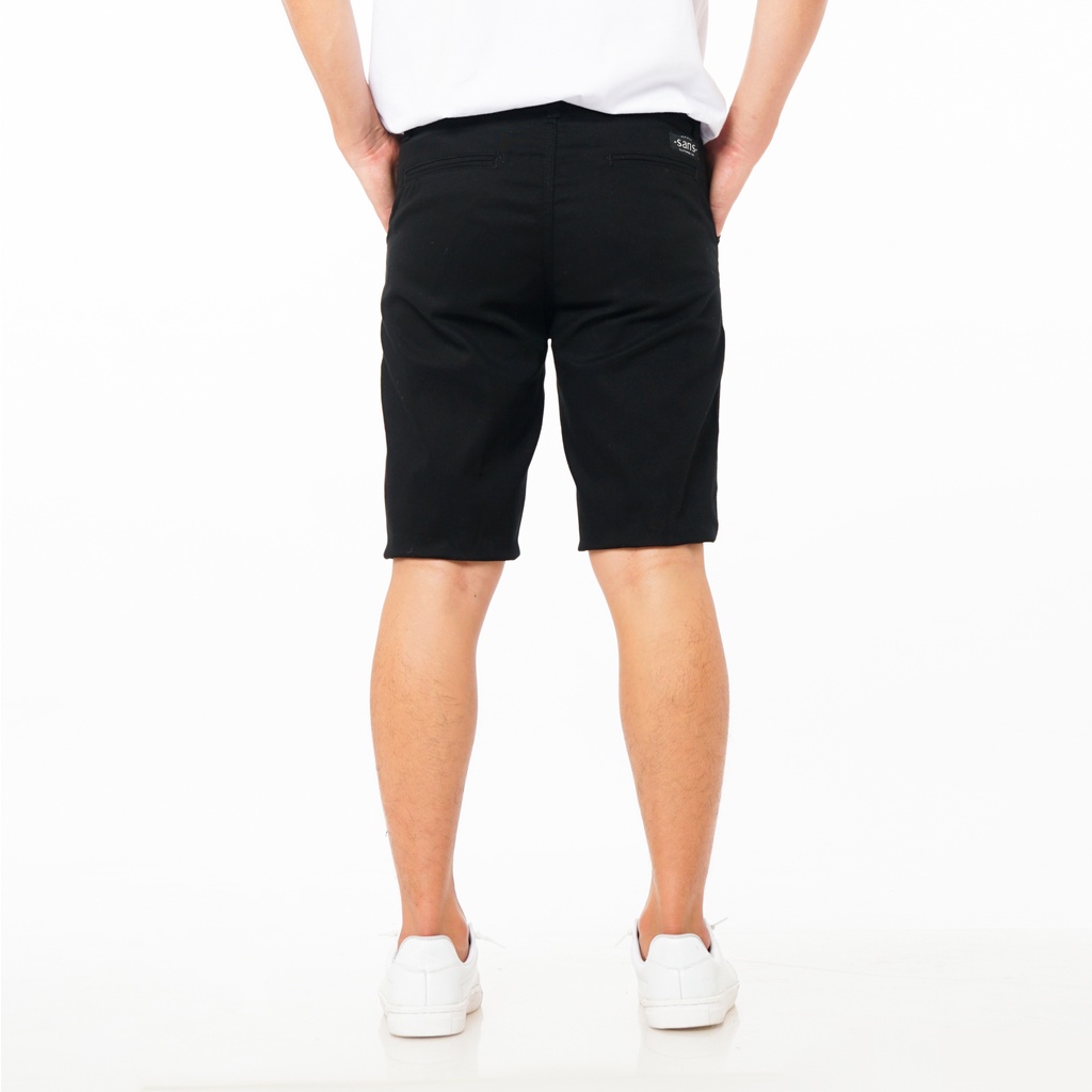 SANVANINA Celana Chino Pendek Slim Fit Hitam | Short Harper Chino Black Pants EA-026D
