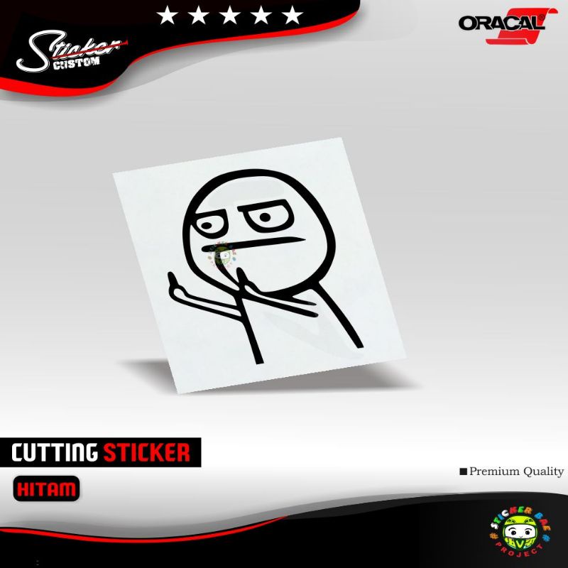 Sticker emot fucek stiker middle finger motor spakbor belakang stikerr lucu keren cutting sticker helm