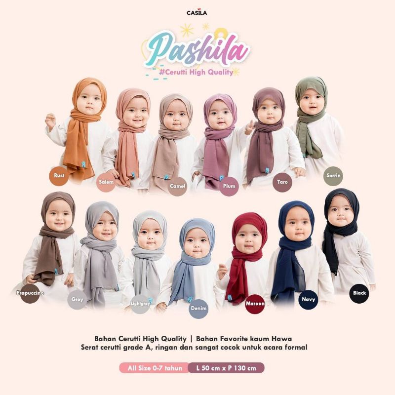 Pashila Ceruti by Casila Baby | Pashmina anak | Hijab anak