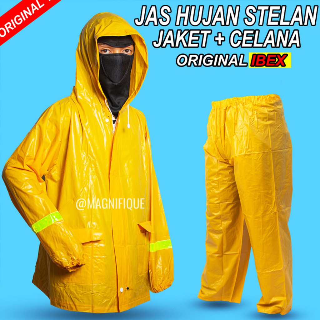 Mantel Hujan Dewasa Jas Hujan Proyek Tebal Jas Hujan Pria Tebal bahan karet Jas Hujan Jaket Celana J