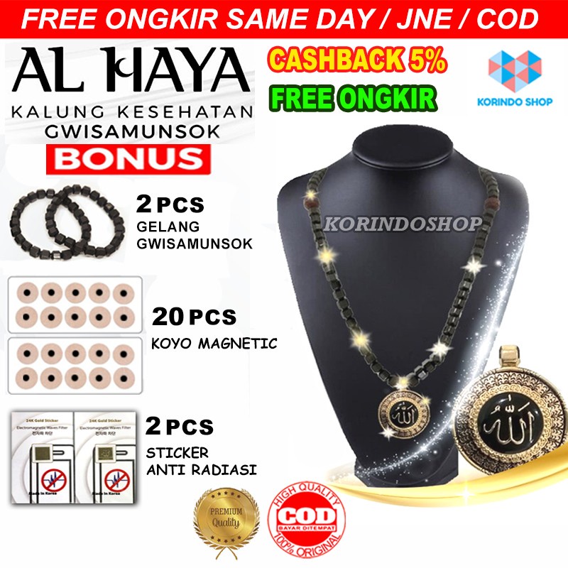 Kalung Kesehatan AL HAYA Lapis Emas 18K - Asli Gwisamunsok Korea