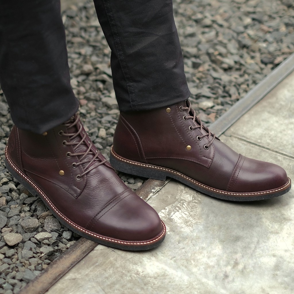 Overture Brown | Sepatu Kulit Asli Safety Boot Vintage Klasik Besi Original Footwear | FORIND x Reyl