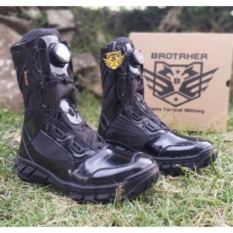 SEPATU PDL TALI PUTAR KULIT MENGKILAP MERK BROTRHER MODEL DOGLASH