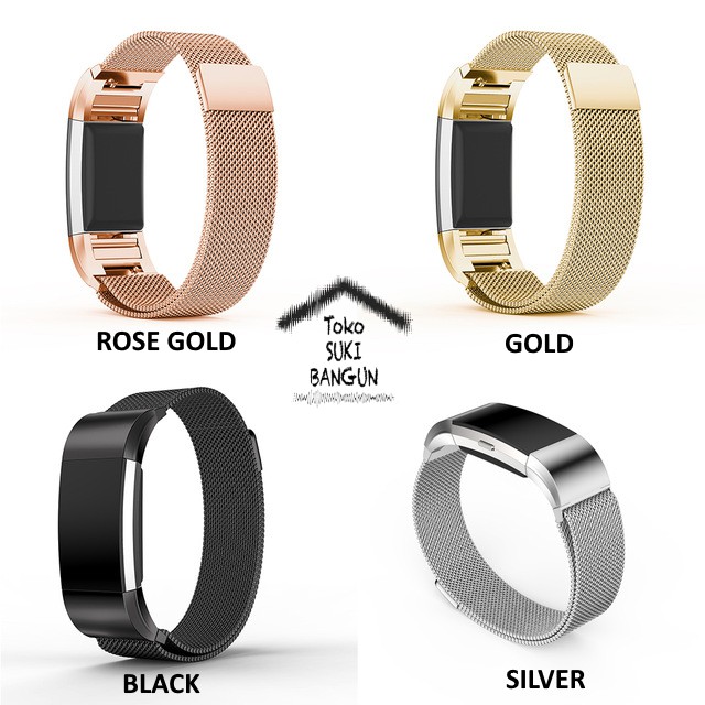 Tali Jam Fit Charge 2 MILANESE Stainless Steel Watch Strap Band