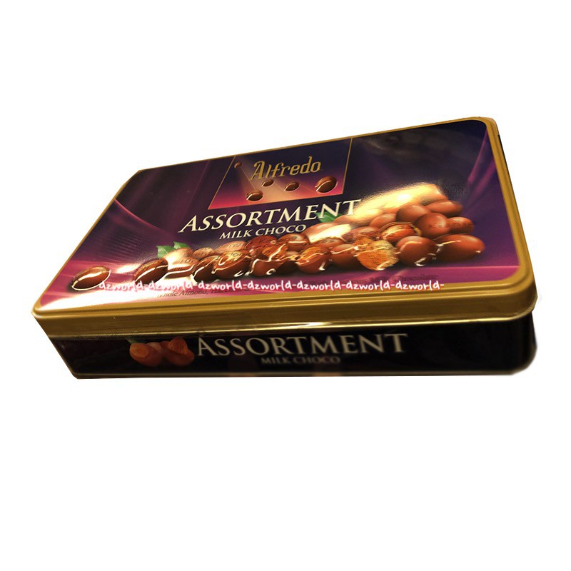 Alfredo Assortment Milk Choco Box 180gr Whole Roasted Cokelat Bulat Al Fredo Alfreddo Coklat Kemasan Kaleng