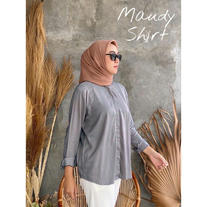 KEMEJA WANITA OVER SIZE FIT TO XXL RAYON TWILL-Grey