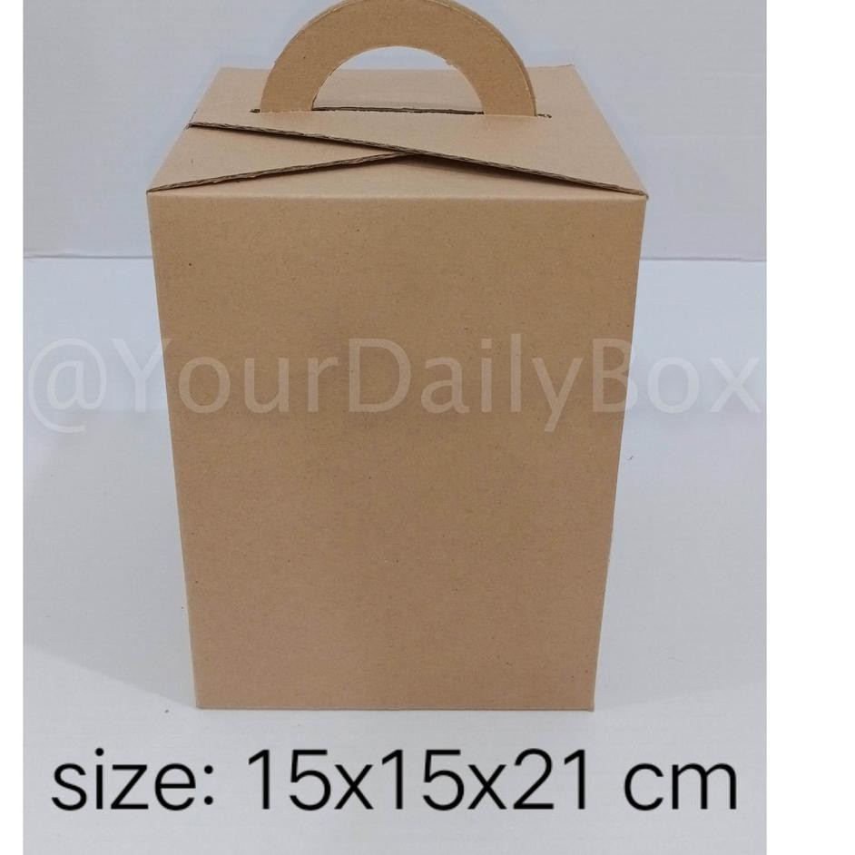 

C32J [isi 10 pcs] Dus botol, dus minuman , Gable Box, dus kue uk 15x15x21 cm .