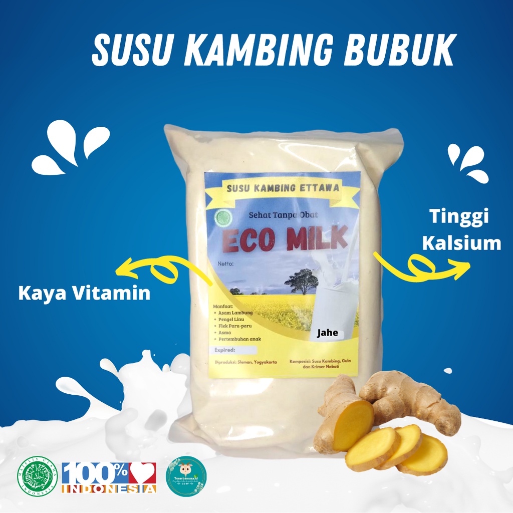 

Susu Kambing Bubuk Eco Milk Goat Milk 1 Kg untuk Kesehatan Tulang dan Sendi Rasa Jahe