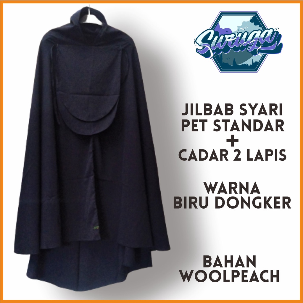 COD 2in1Jilbab Premium/Bergo/Khimar/Hijab Syar'i/Kudung Instan Pet Standar Plus Cadar Ikat 2Lapis Ba